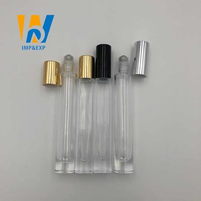 bottiglia della palla di rullo del vetro trasparente di 1ml 15ml 10ml con il cappuccio Mini Refillable Rollerball Perfume dell'oro